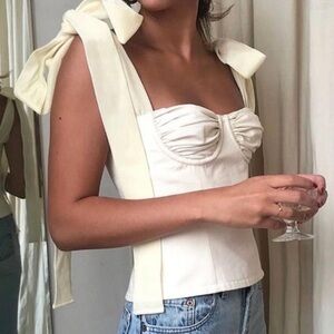 orseund iris tie up bustier top